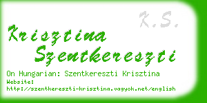 krisztina szentkereszti business card